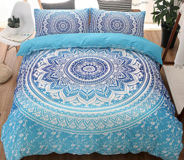 3D Blue Circle Pattern 6643 Bed Pillowcases Quilt