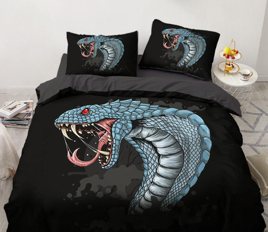 3D Snake 9128 Bed Pillowcases Quilt