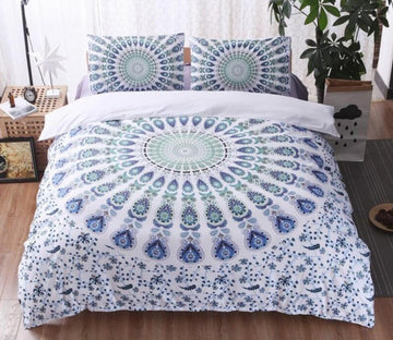 3D Blue Green Pattern 66181 Bed Pillowcases Quilt