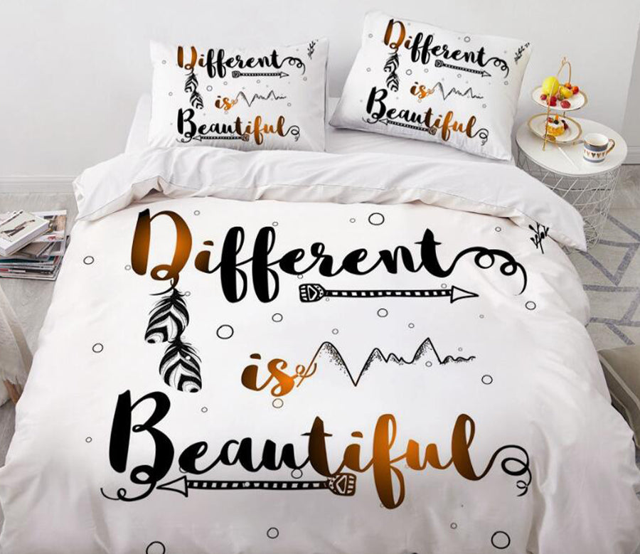 3D English Alphabet Feather 88169 Bed Pillowcases Quilt