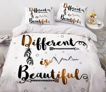 3D English Alphabet Feather 88169 Bed Pillowcases Quilt