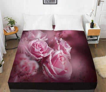 3D Pink Rose 9175 Bed Pillowcases Quilt