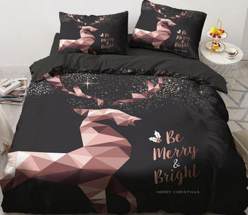 3D Triangle Deer 55105 Bed Pillowcases Quilt
