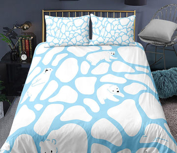 3D White Polar Bear 0097 Bed Pillowcases Quilt