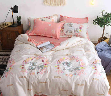 3D Pink Wreath 8101 Bed Pillowcases Quilt