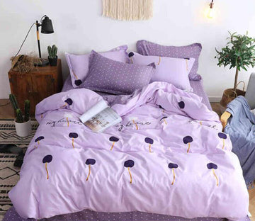 3D Pink Purple 8115 Bed Pillowcases Quilt