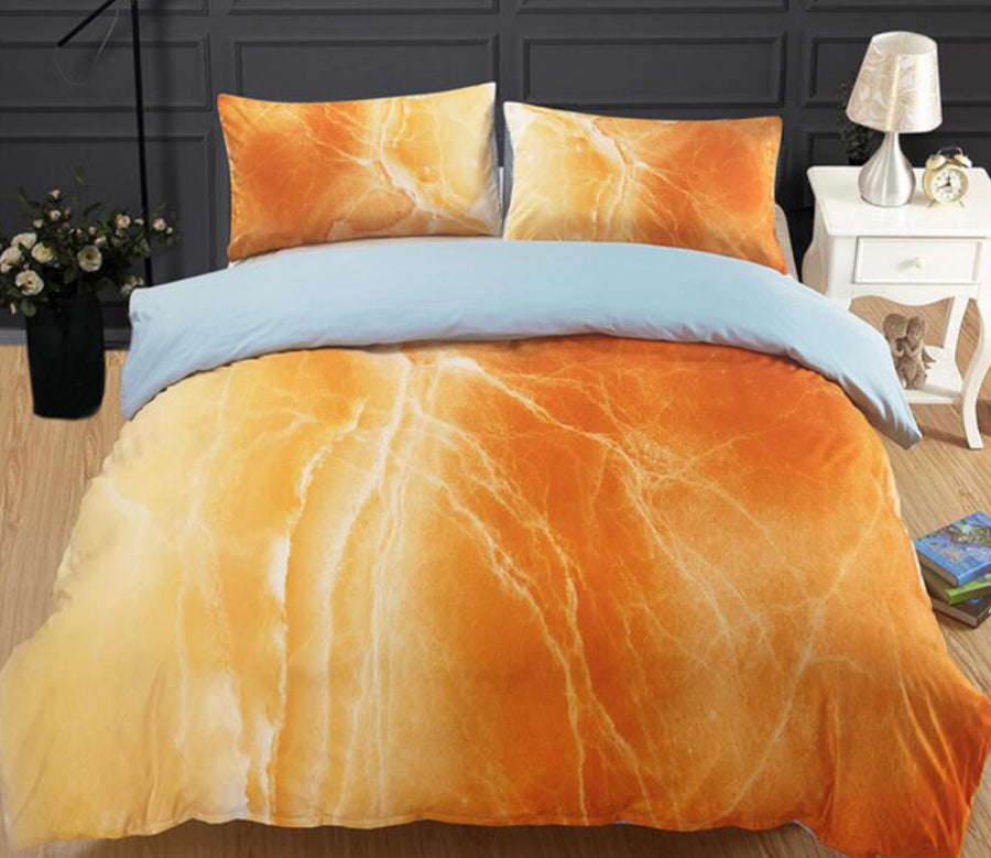 3D Yellow Marble Pattern 9007 Bed Pillowcases Quilt