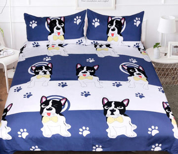 3D Dog Footprints 1091 Bed Pillowcases Quilt