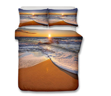 3D Sea Tide Beach 1017 Bed Pillowcases Quilt