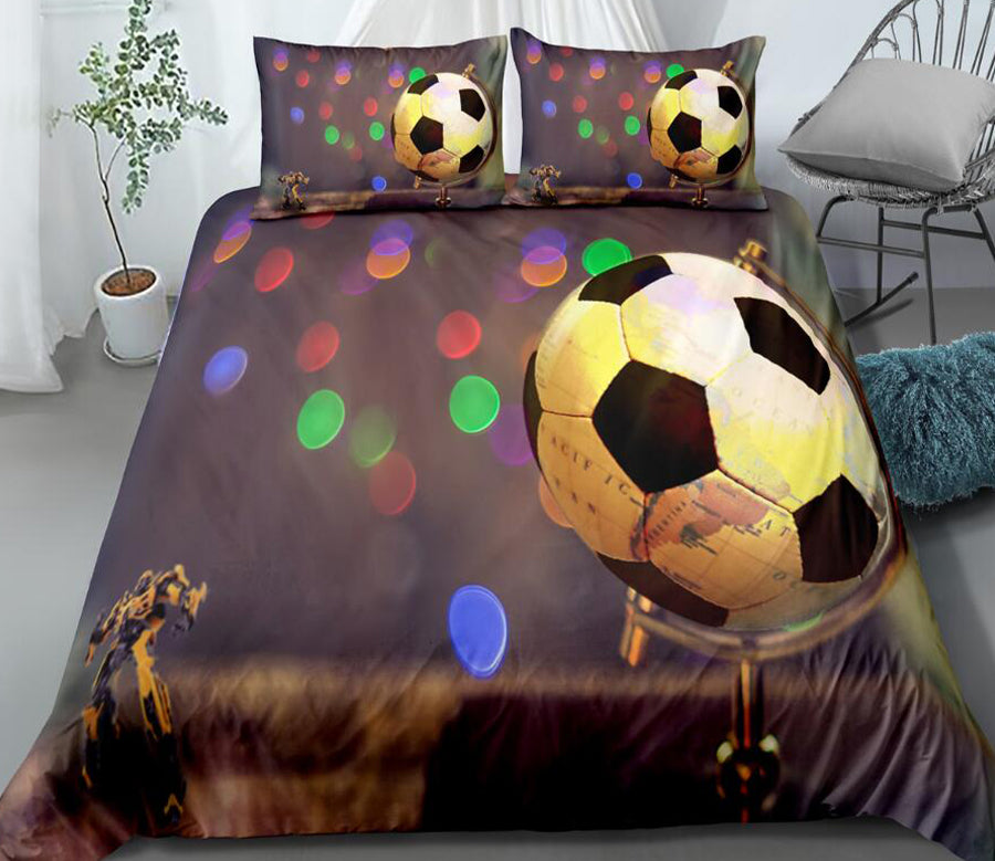 3D Football Color Dots 0093 Bed Pillowcases Quilt
