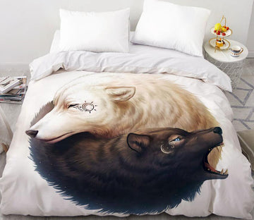 3D Double Wolf 88113 Bed Pillowcases Quilt