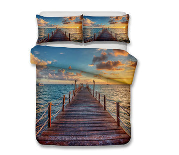 3D Bridge Sky 195 Bed Pillowcases Quilt