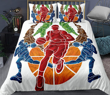 3D Seven People Playing Basketball 0089 Bed Pillowcases Quilt