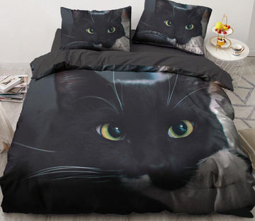 3D Cute Black Cat 77133 Bed Pillowcases Quilt