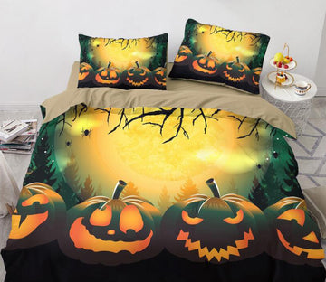 3D Pumpkin Lantern 8019 Bed Pillowcases Quilt