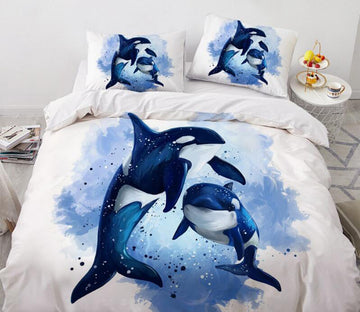 3D Double Dolphin 77147 Bed Pillowcases Quilt