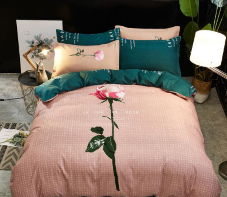 3D Pink Rose 0139 Bed Pillowcases Quilt