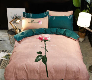 3D Pink Rose 0139 Bed Pillowcases Quilt