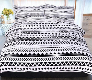 3D Triangle Stripes 9043 Bed Pillowcases Quilt