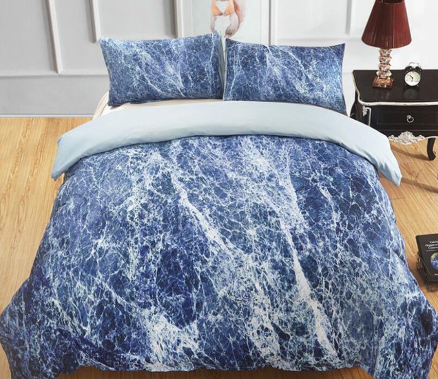 3D Blue Stone Pattern 1057 Bed Pillowcases Quilt