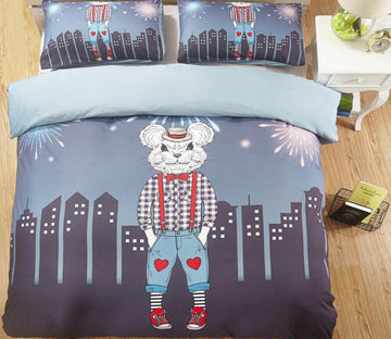 3D Rat Brother 9003 Bed Pillowcases Quilt