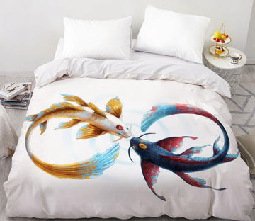 3D Double Fish 88111 Bed Pillowcases Quilt