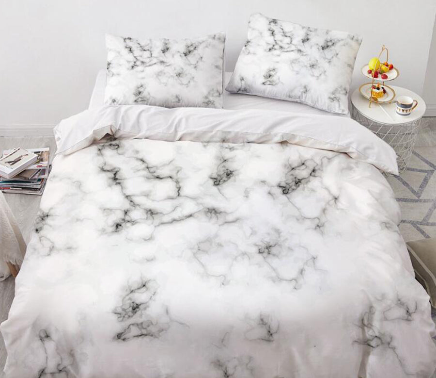 3D Gray White 7780 Bed Pillowcases Quilt