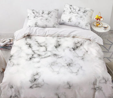 3D Gray White 7780 Bed Pillowcases Quilt