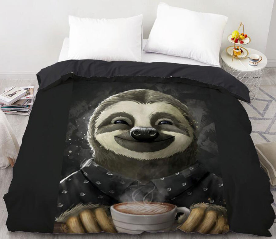 3D Sloth Laugh 99189 Bed Pillowcases Quilt