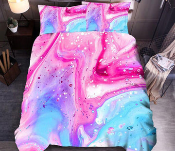 3D Pink Blue Flowing Liquid 6694 Bed Pillowcases Quilt