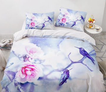 3D Flower Bird 9167 Bed Pillowcases Quilt
