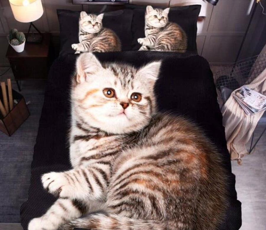 3D Little Cat 8064 Bed Pillowcases Quilt