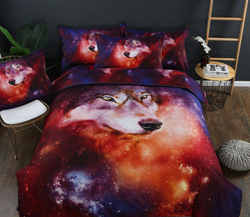 3D Star Wolf 9028 Bed Pillowcases Quilt