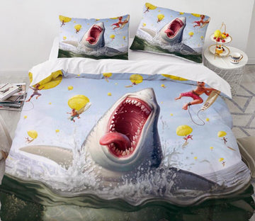 3D Big Shark 77140 Bed Pillowcases Quilt