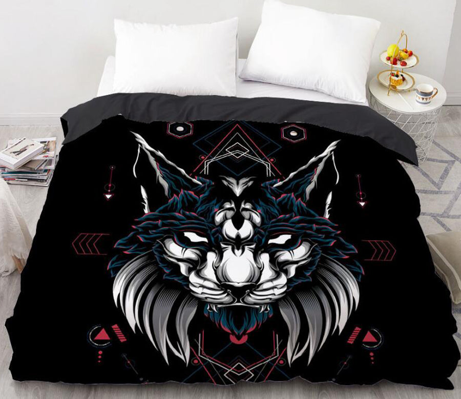 3D Cat Triangle 8801 Bed Pillowcases Quilt