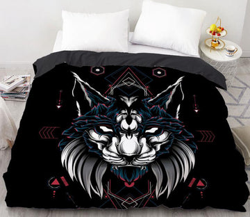 3D Cat Triangle 8801 Bed Pillowcases Quilt