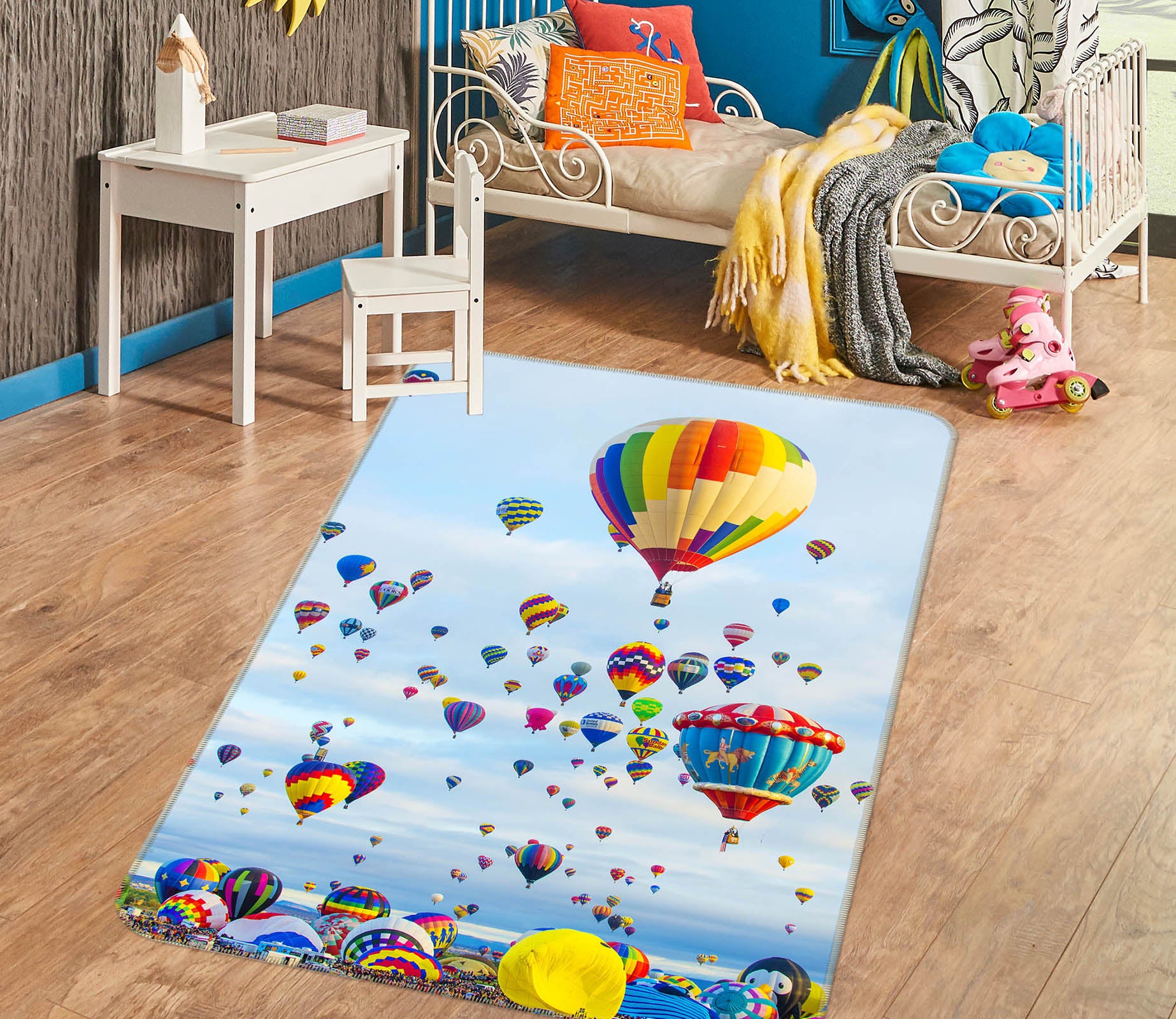 3D Hot Air Balloon 26053 Non Slip Rug Mat