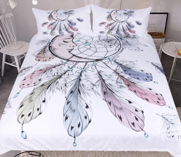 3D White 9053 Bed Pillowcases Quilt