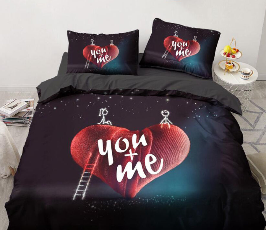 3D Love 9161 Bed Pillowcases Quilt