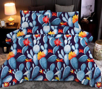 3D Cactus Blooming 6624 Bed Pillowcases Quilt