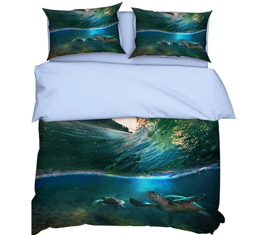 3D Underwater Sea Turtle 9932 Bed Pillowcases Quilt