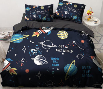 3D Many Planets 141 Bed Pillowcases Quilt