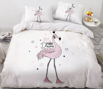 3D Flamingo 55140 Bed Pillowcases Quilt