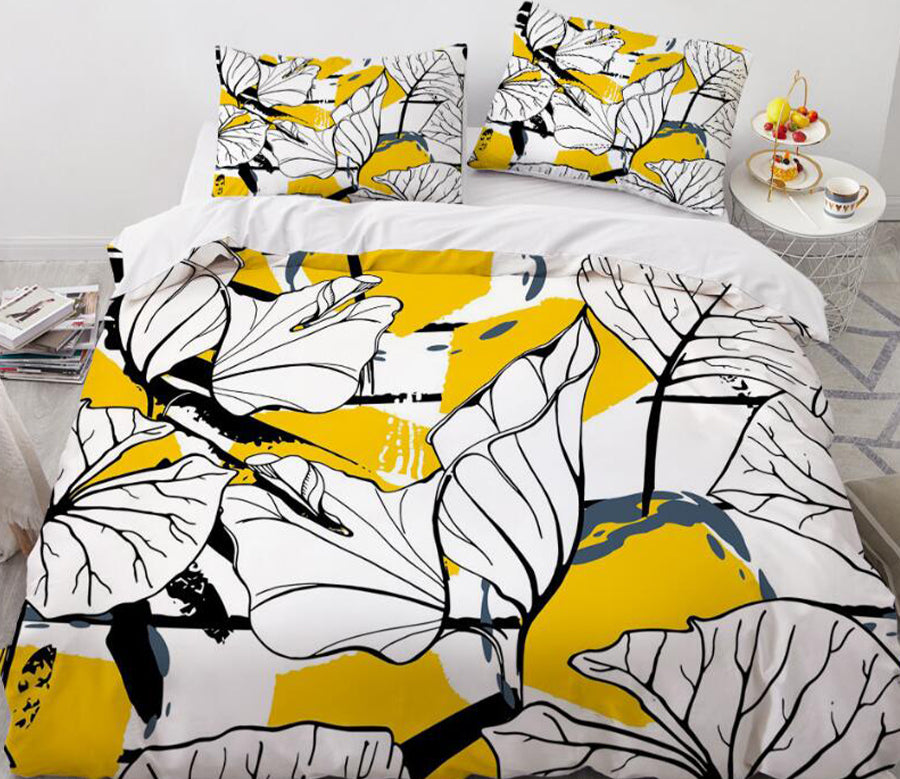 3D Yellow Ginkgo Leaf 88197 Bed Pillowcases Quilt