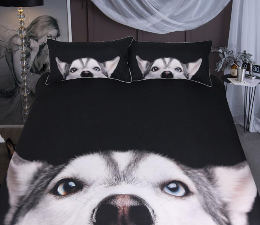 3D Siberian Husky 9014 Bed Pillowcases Quilt
