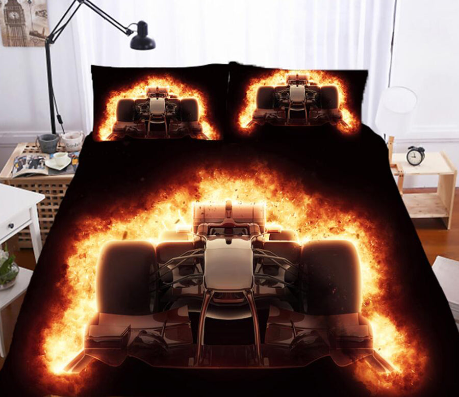 3D Flame Chair 0126 Bed Pillowcases Quilt