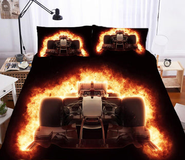 3D Flame Chair 0126 Bed Pillowcases Quilt