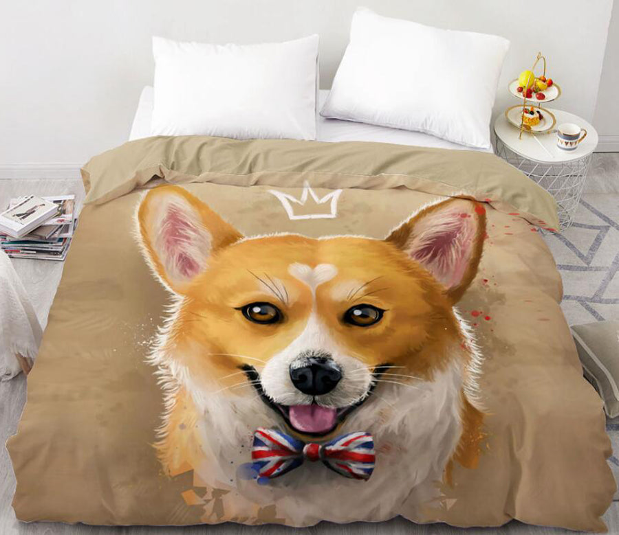 3D Corgi Dog 99191 Bed Pillowcases Quilt