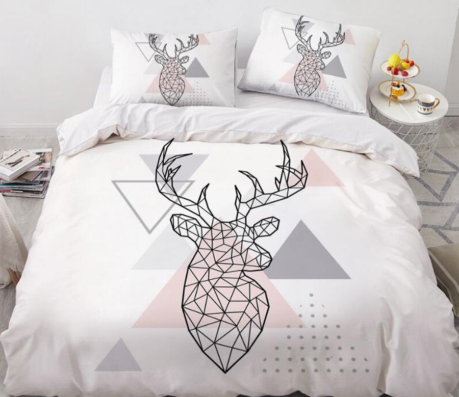 3D Deer Triangle 88187 Bed Pillowcases Quilt