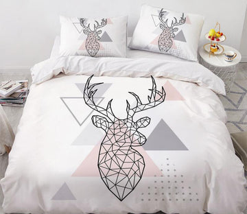 3D Deer Triangle 88187 Bed Pillowcases Quilt
